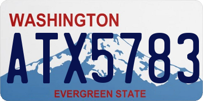 WA license plate ATX5783