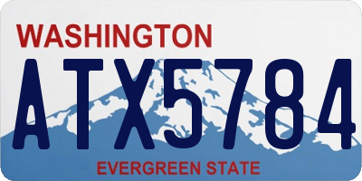 WA license plate ATX5784