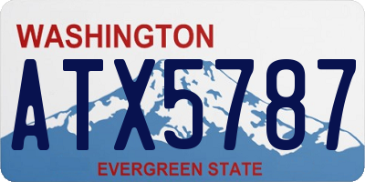 WA license plate ATX5787
