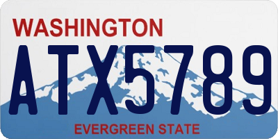 WA license plate ATX5789