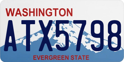 WA license plate ATX5798