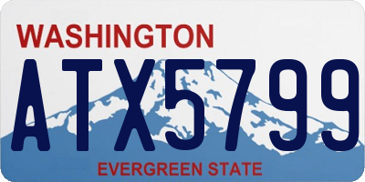 WA license plate ATX5799