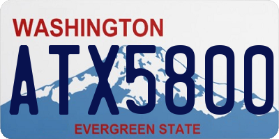 WA license plate ATX5800