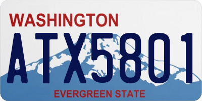 WA license plate ATX5801