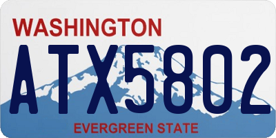 WA license plate ATX5802