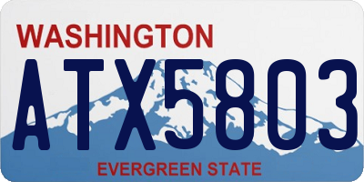 WA license plate ATX5803