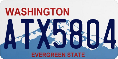 WA license plate ATX5804