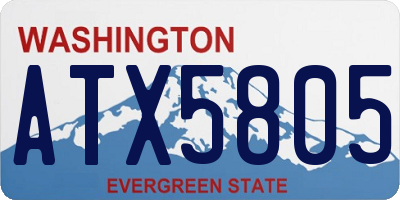 WA license plate ATX5805