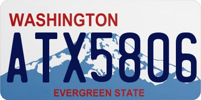 WA license plate ATX5806