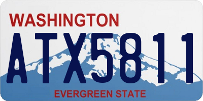 WA license plate ATX5811