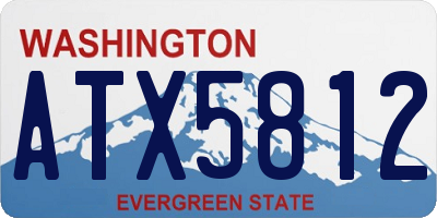 WA license plate ATX5812