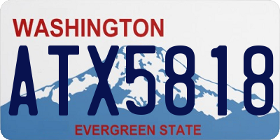 WA license plate ATX5818