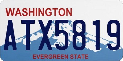 WA license plate ATX5819