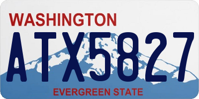 WA license plate ATX5827