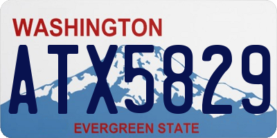 WA license plate ATX5829