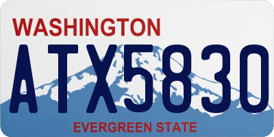 WA license plate ATX5830