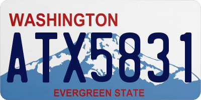 WA license plate ATX5831
