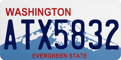 WA license plate ATX5832