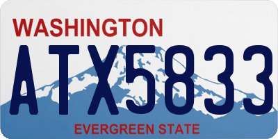 WA license plate ATX5833