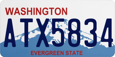 WA license plate ATX5834