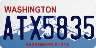 WA license plate ATX5835