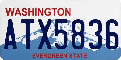 WA license plate ATX5836