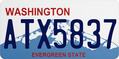 WA license plate ATX5837