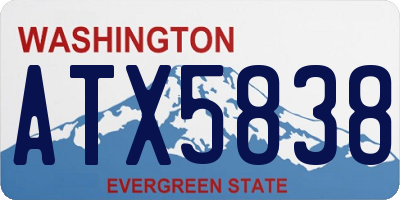 WA license plate ATX5838