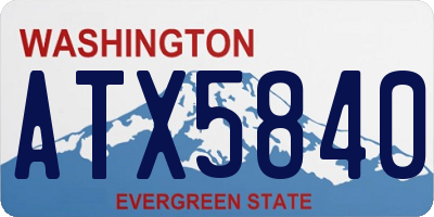 WA license plate ATX5840