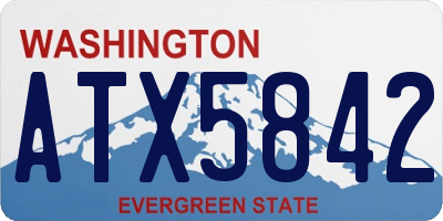 WA license plate ATX5842