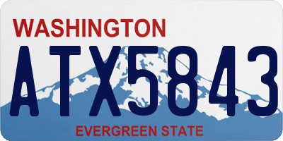 WA license plate ATX5843