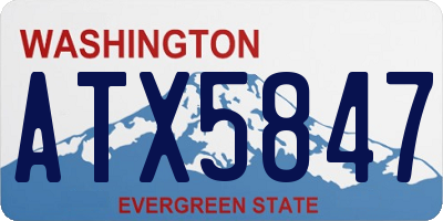 WA license plate ATX5847