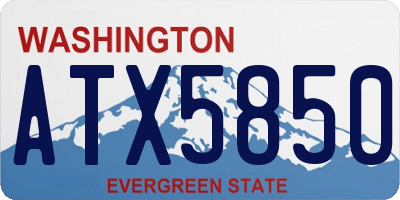 WA license plate ATX5850