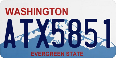 WA license plate ATX5851