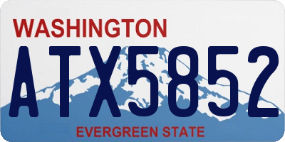 WA license plate ATX5852