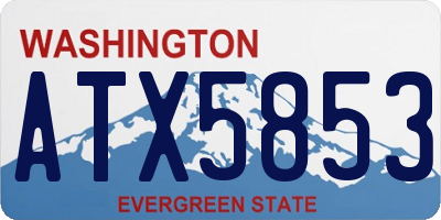 WA license plate ATX5853