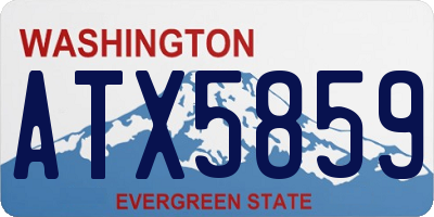 WA license plate ATX5859