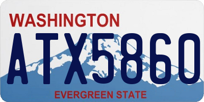 WA license plate ATX5860