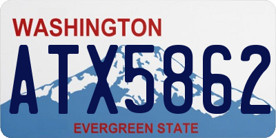 WA license plate ATX5862