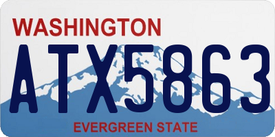 WA license plate ATX5863