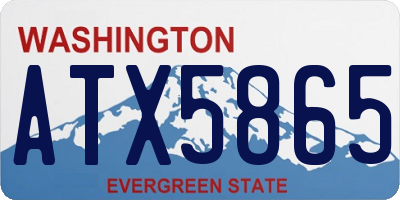WA license plate ATX5865