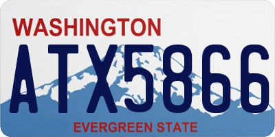 WA license plate ATX5866