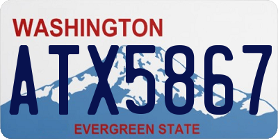 WA license plate ATX5867