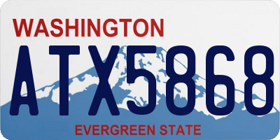 WA license plate ATX5868