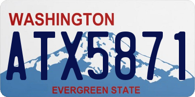 WA license plate ATX5871