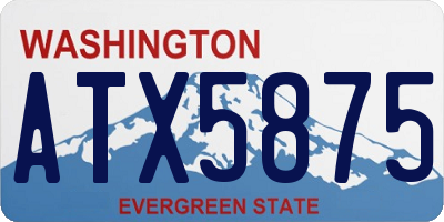 WA license plate ATX5875