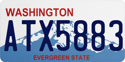 WA license plate ATX5883