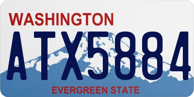WA license plate ATX5884
