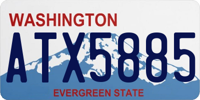 WA license plate ATX5885