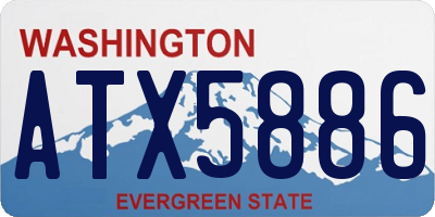 WA license plate ATX5886